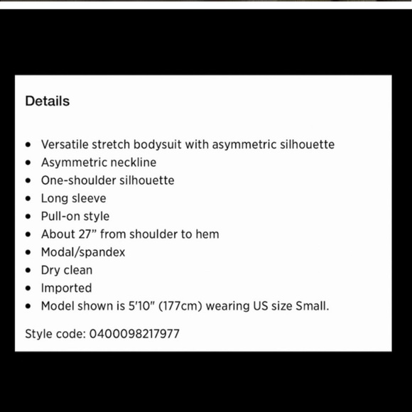 ATM One Shoulder Long Sleeve Micro-modal Bodysuit. - Picture 4 of 5